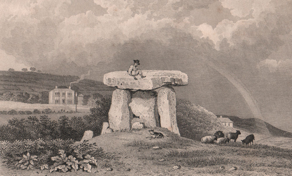 Kits Coty house. Near Aylesford, Kent . SHEPHERD 1829 old antique print